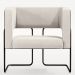 Kit 02 Poltronas Scarlett D02 Base Aço Preto Corano Preto C-05 Linho Cru C-443 - Lyam Decor