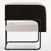 Kit 02 Poltronas Scarlett D02 Base Aço Preto Corano Preto C-05 Linho Cru C-443 - Lyam Decor