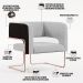 Kit 02 Poltronas Scarlett D02 Base De Aço New Cobre Corano Preto C-05 Linho Cinza D-315 - Lyam Decor