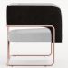 Kit 02 Poltronas Scarlett D02 Base De Aço New Cobre Corano Preto C-05 Linho Cinza D-315 - Lyam Decor