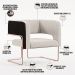 Kit 02 Poltronas Scarlett D02 Base De Aço New Cobre Corano Preto C-05 Linho Cru C-443 - Lyam Decor