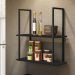 Kit 02 Prateleiras Decorativas Multiuso Industrial D01 Design Preto Fosco - Lyam Decor