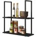 Kit 02 Prateleiras Decorativas Multiuso Industrial D01 Design Preto Fosco - Lyam Decor