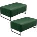 Kit 02 Puff Decorativo Para Sala De Estar Cléo W01 Base de Ferro 90cm Facto Verde Musgo - Lyam Decor