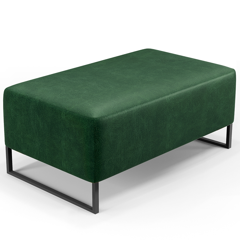 Kit 02 Puff Decorativo Para Sala De Estar Cléo W01 Base de Ferro 90cm Facto Verde Musgo - Lyam Decor