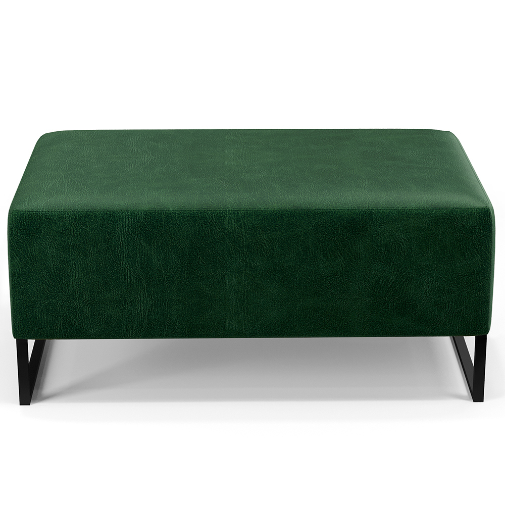 Kit 02 Puff Decorativo Para Sala De Estar Cléo W01 Base de Ferro 90cm Facto Verde Musgo - Lyam Decor