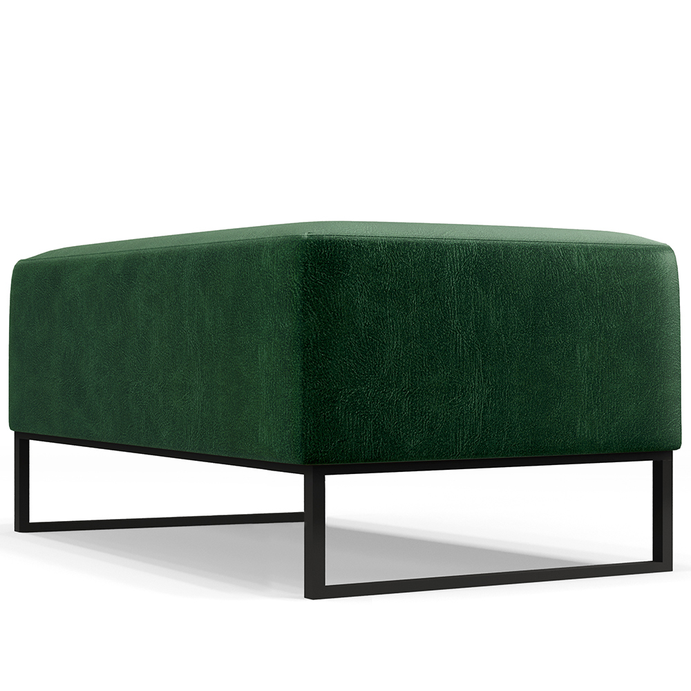 Kit 02 Puff Decorativo Para Sala De Estar Cléo W01 Base de Ferro 90cm Facto Verde Musgo - Lyam Decor