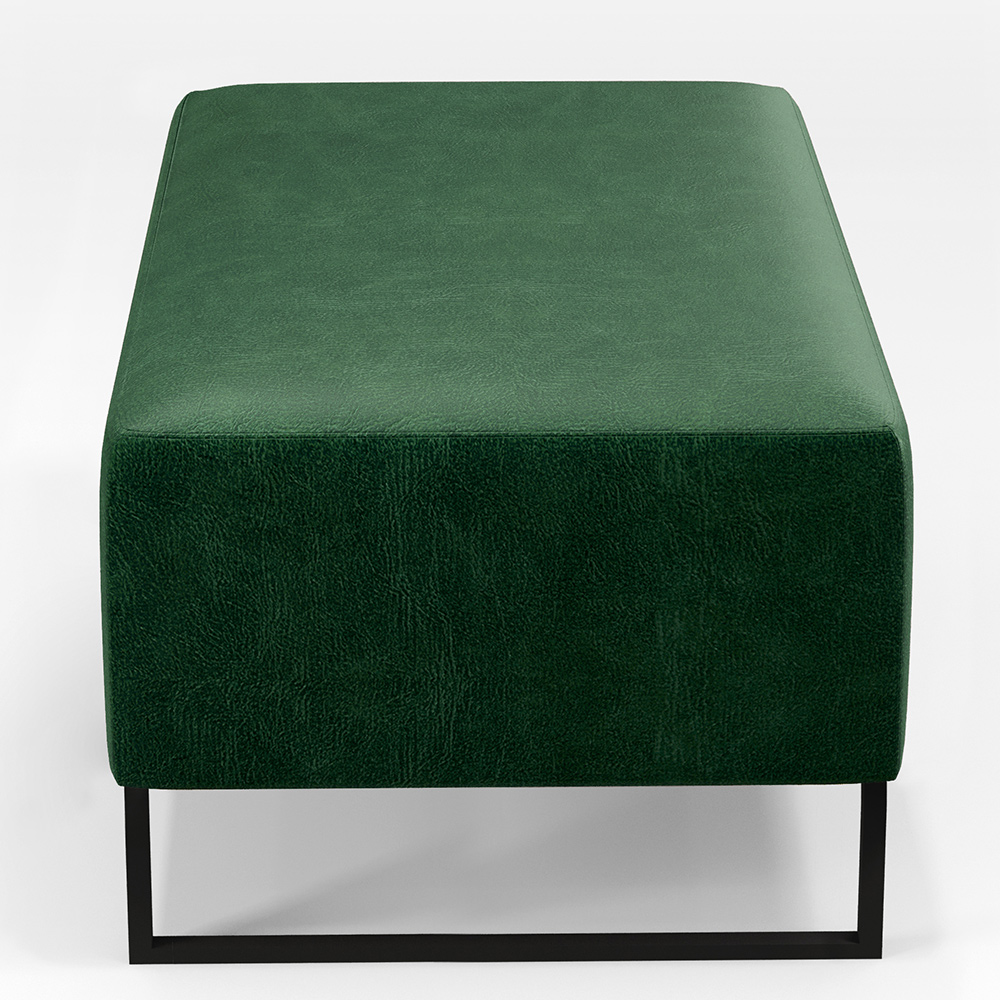 Kit 02 Puff Decorativo Para Sala De Estar Cléo W01 Base de Ferro 90cm Facto Verde Musgo - Lyam Decor