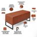 Kit 02 Puff Decorativo Para Sala de Estar Cléo W01 Base de Ferro 90 cm Couríssimo Camel - Lyam Decor