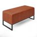 Kit 02 Puff Decorativo Para Sala de Estar Cléo W01 Base de Ferro 90 cm Couríssimo Camel - Lyam Decor