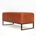 Kit 02 Puff Decorativo Para Sala de Estar Cléo W01 Base de Ferro 90 cm Couríssimo Camel - Lyam Decor