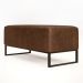 Kit 02 Puff Decorativo Para Sala de Estar Cléo W01 Base de Ferro 90cm Couríssimo Marrom - Lyam Decor