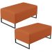 Kit 02 Puff Decorativo Para Sala de Estar Cléo W01 Base de Ferro 90cm Tecido Terracota - Lyam Decor