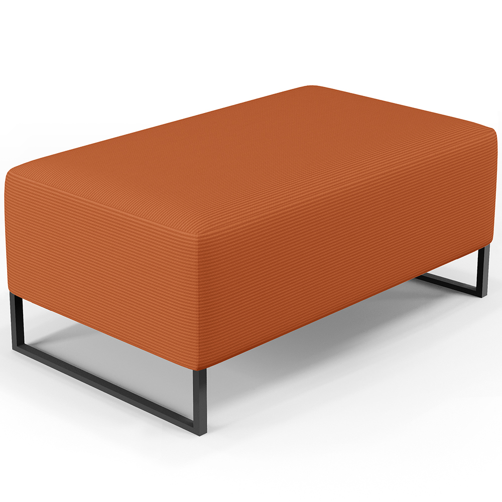 Kit 02 Puff Decorativo Para Sala de Estar Cléo W01 Base de Ferro 90cm Tecido Terracota - Lyam Decor