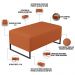 Kit 02 Puff Decorativo Para Sala de Estar Cléo W01 Base de Ferro 90cm Tecido Terracota - Lyam Decor