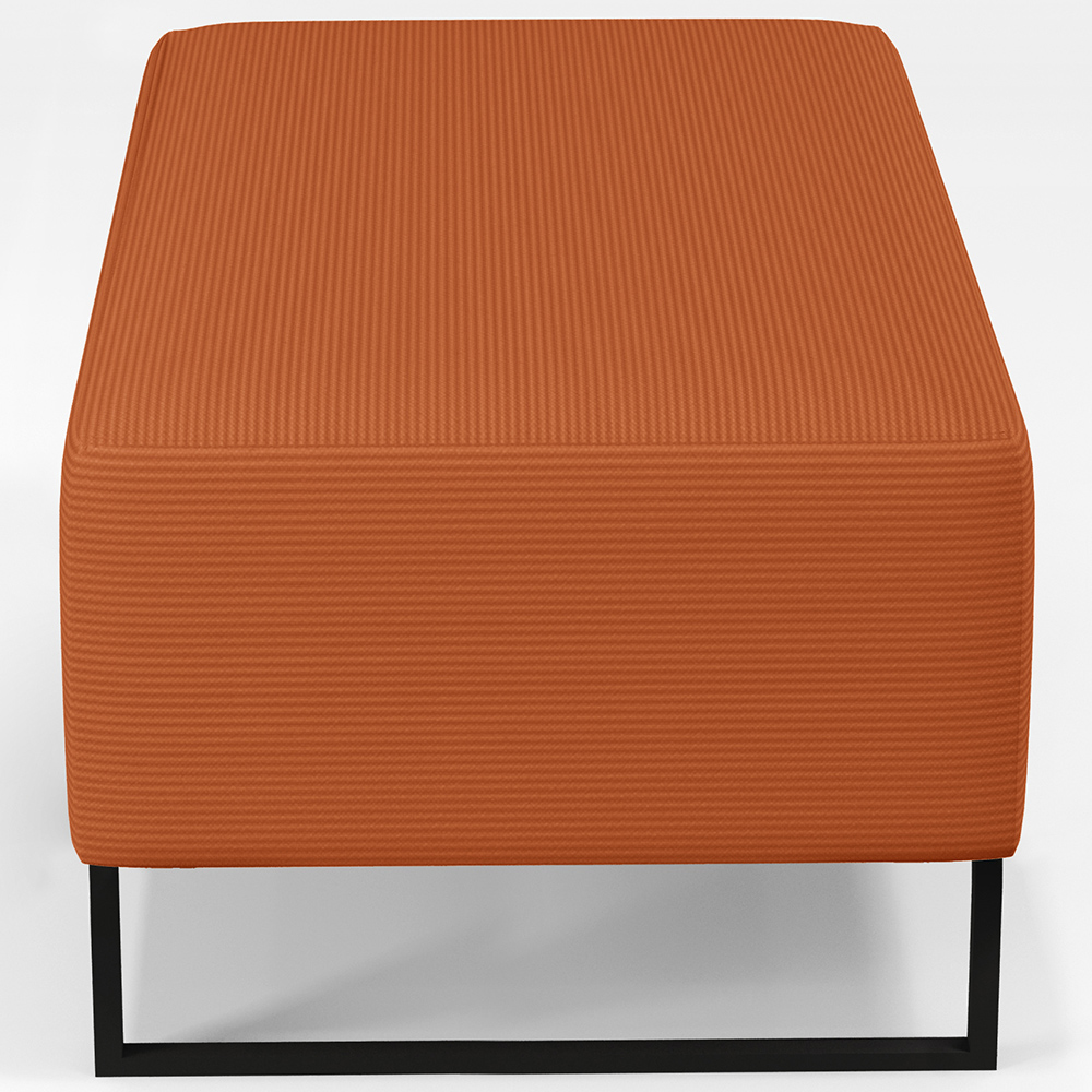 Kit 02 Puff Decorativo Para Sala de Estar Cléo W01 Base de Ferro 90cm Tecido Terracota - Lyam Decor