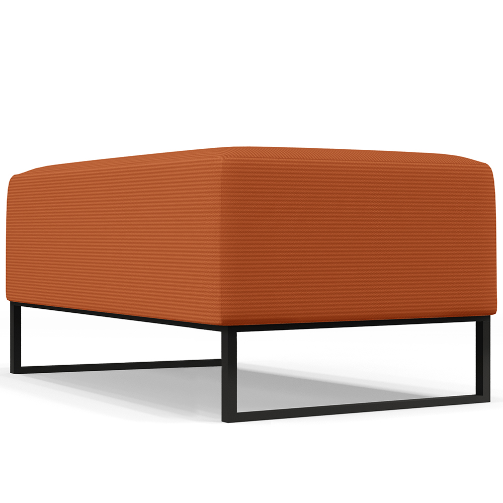 Kit 02 Puff Decorativo Para Sala de Estar Cléo W01 Base de Ferro 90cm Tecido Terracota - Lyam Decor