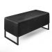 Kit 02 Puff Decorativo Sala Estar Cléo W01 Base de Ferro 90cm Couríssimo Preto Brilho - Lyam Decor