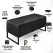Kit 02 Puff Decorativo Sala Estar Cléo W01 Base de Ferro 90cm Couríssimo Preto Brilho - Lyam Decor