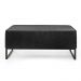 Kit 02 Puff Decorativo Sala Estar Cléo W01 Base de Ferro 90cm Couríssimo Preto Brilho - Lyam Decor