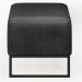 Kit 02 Puff Decorativo Sala Estar Cléo W01 Base de Ferro 90cm Couríssimo Preto Brilho - Lyam Decor