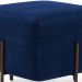 Kit 02 Puff Quadrado Decorativo Status 45x45 D02 Pés de Aço Veludo Azul Oxford C-304 - Lyam Decor