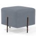 Kit 02 Puff Quadrado Decorativo Status 45x45 D02 Pés de Aço Veludo Cinza C-317 - Lyam Decor