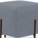 Kit 02 Puff Quadrado Decorativo Status 45x45 D02 Pés de Aço Veludo Cinza C-317 - Lyam Decor