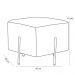 Kit 02 Puff Quadrado Decorativo Status 45x45 D02 Pés de Aço Veludo Cinza C-317 - Lyam Decor