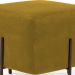 Kit 02 Puff Quadrado Decorativo Status 45x45 D02 Pés de Aço Veludo Mostarda C-279 - Lyam Decor