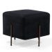 Kit 02 Puff Quadrado Decorativo Status 45x45 D02 Pés de Aço Veludo Preto C-300 - Lyam Decor