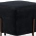 Kit 02 Puff Quadrado Decorativo Status 45x45 D02 Pés de Aço Veludo Preto C-300 - Lyam Decor