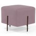 Kit 02 Puff Quadrado Decorativo Status 45x45 D02 Pés de Aço Veludo Rosê C-305 - Lyam Decor