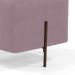 Kit 02 Puff Quadrado Decorativo Status 45x45 D02 Pés de Aço Veludo Rosê C-305 - Lyam Decor