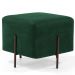 Kit 02 Puff Quadrado Decorativo Status 45x45 D02 Pés de Aço Veludo Verde C-303 - Lyam Decor