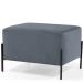 Kit 02 Puff Quadrado Decorativo Status 60x45 D02 Pés de Aço Veludo Cinza C-317 - Lyam Decor