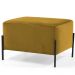 Kit 02 Puff Retangular Decorativo Status 60x45 D02 Pés de Aço Veludo Mostarda C-279 - Lyam Decor