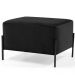 Kit 02 Puff Retangular Decorativo Status 60x45 D02 Pés de Aço Veludo Preto C-300 - Lyam Decor