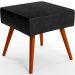 Kit 02 Puffs Banqueta Decorativa Com Pés Palito Lívia W01 Couríssimo Preto Brilho - Lyam Decor