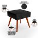 Kit 02 Puffs Banqueta Decorativa Com Pés Palito Lívia W01 Couríssimo Preto Brilho - Lyam Decor