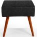Kit 02 Puffs Banqueta Decorativa Com Pés Palito Lívia W01 Couríssimo Preto Brilho - Lyam Decor
