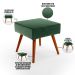 Kit 02 Puffs Banqueta Decorativa Com Pés Palito Lívia W01 Facto Verde Musgo - Lyam Decor