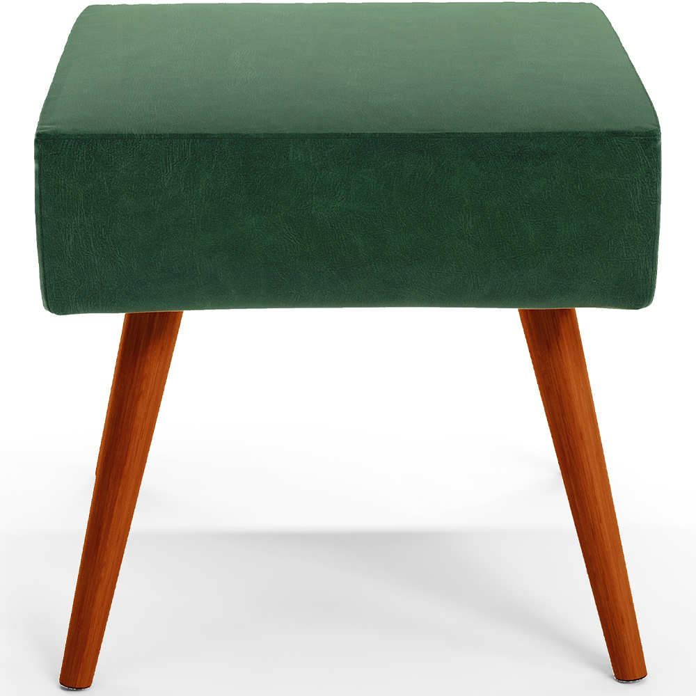 Kit 02 Puffs Banqueta Decorativa Com Pés Palito Lívia W01 Facto Verde Musgo - Lyam Decor