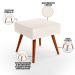 Kit 02 Puffs Banqueta Decorativa Com Pés Palito Lívia W01 Linho Cru - Lyam Decor