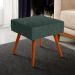 Kit 02 Puffs Banqueta Decorativa Com Pés Palito Lívia W01 Linho Verde Musgo - Lyam Decor