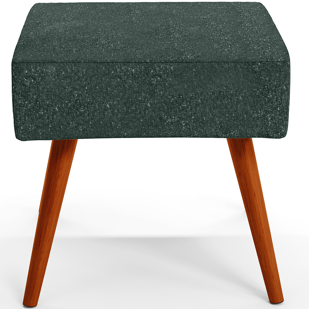 Kit 02 Puffs Banqueta Decorativa Com Pés Palito Lívia W01 Linho Verde Musgo - Lyam Decor