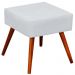 Kit 02 Puffs Banqueta Decorativa com Pés Palito Lívia W01 Corino Branco - Lyam Decor