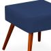 Kit 02 Puffs Banqueta Decorativa com Pés Palito Lívia W01 Suede Azul Marinho - Lyam Decor