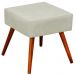 Kit 02 Puffs Banqueta Decorativa com Pés Palito Lívia W01 Suede Bege - Lyam Decor