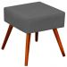 Kit 02 Puffs Banqueta Decorativa com Pés Palito Lívia W01 Suede Cinza - Lyam Decor